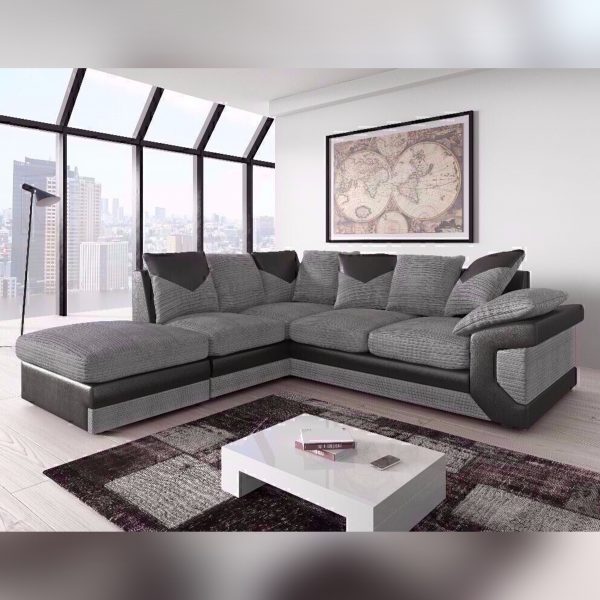 Dino  Black/Grey Corner Sofa