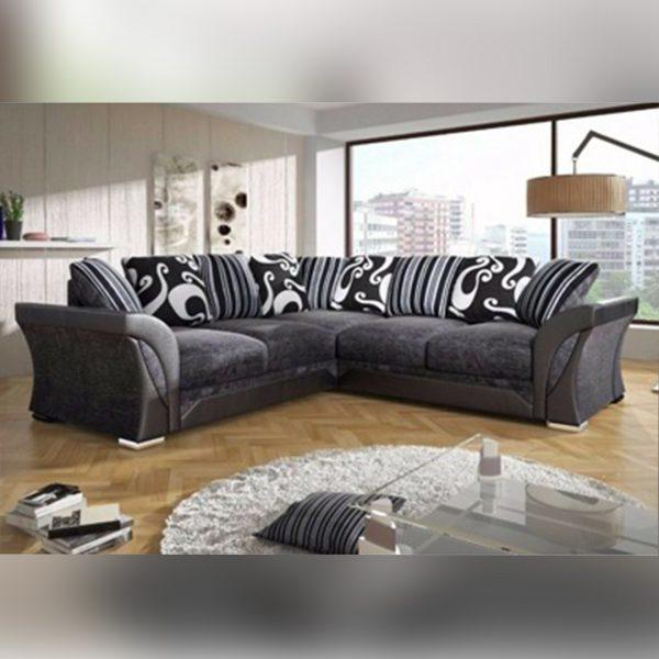 SHANNON CORNER SOFA IN BLACK/GREY